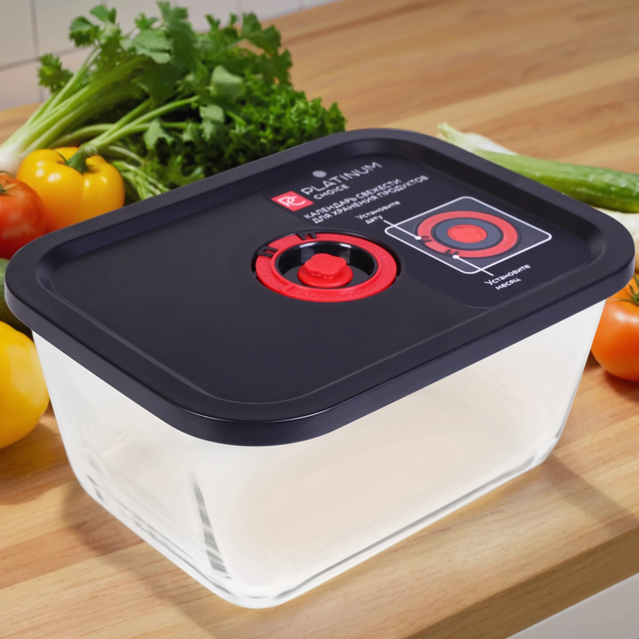 Контейнер PLATINUM CHOICE Smart Cook, герметичный, жаропрочное стекло, силикон, 2.6л, Арт. CLC-4, предпросмотр