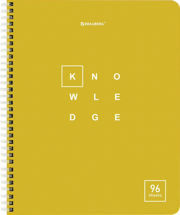 Тетрадь BRAUBERG Knowledge А5, 96 листов, на гребне, в клетку, обложка картон, Арт. 404421, предпросмотр