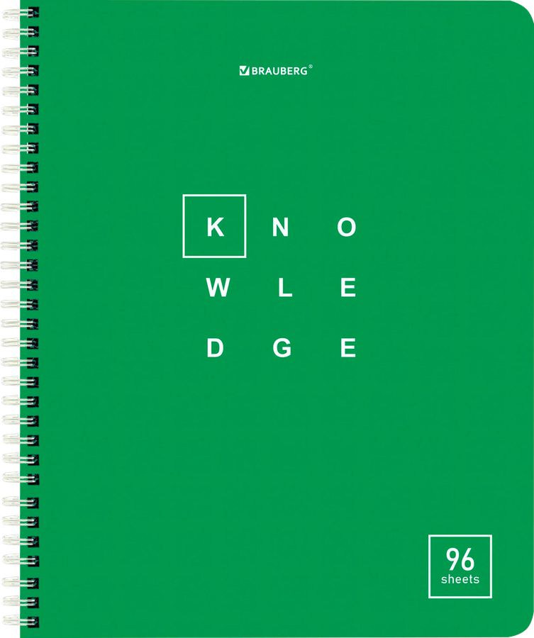 Тетрадь BRAUBERG Knowledge А5, 96 листов, на гребне, в клетку, обложка картон, Арт. 404421, предпросмотр