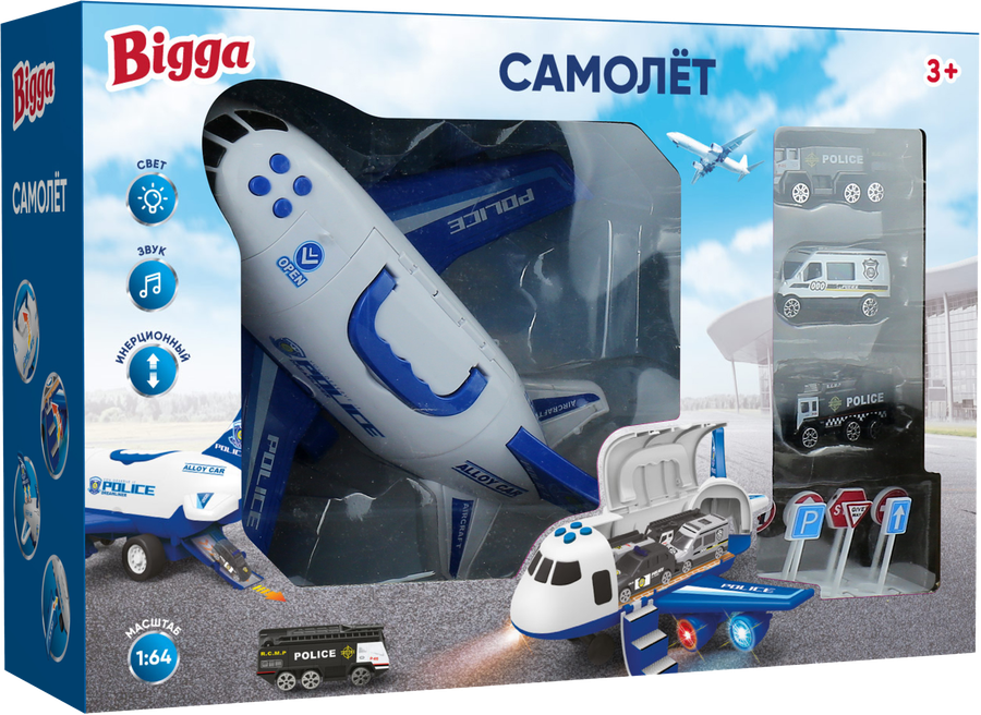 Набор игровой BIGGA Самолет, со световыми и звуковыми эффектами, Арт. 901090035, превью