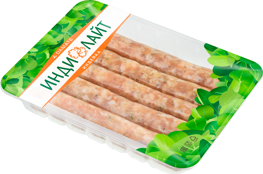 Колбаски из индейки ИНДИЛАЙТ Барбекю, 350г, превью
