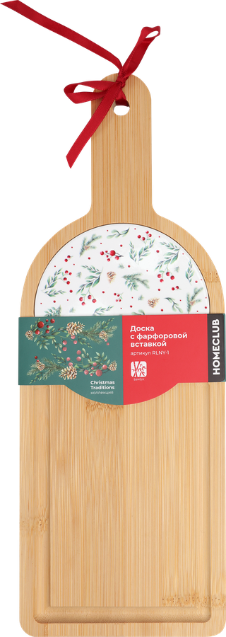 Доска HOMECLUB Pleasure 33х12х1см, бамбук, керамика, фарфор, Арт. RLNY-1, превью