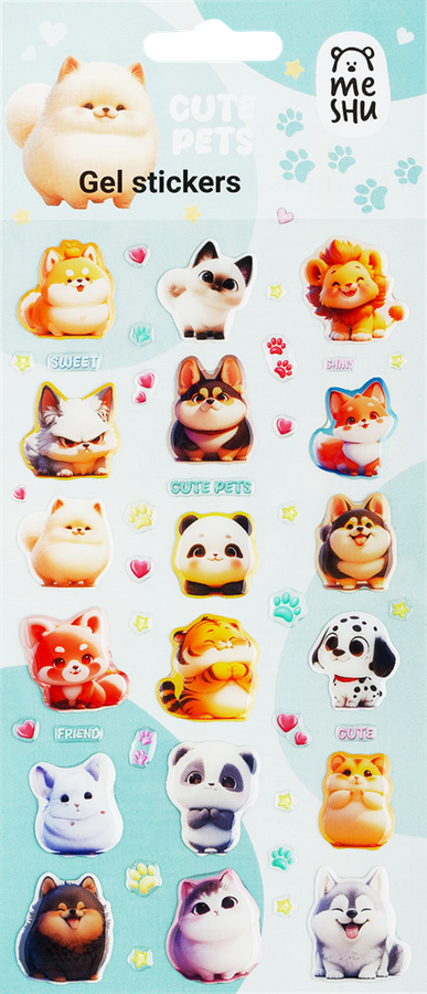 Наклейки гелевые MESHU Cute kittens, 10х23см, превью