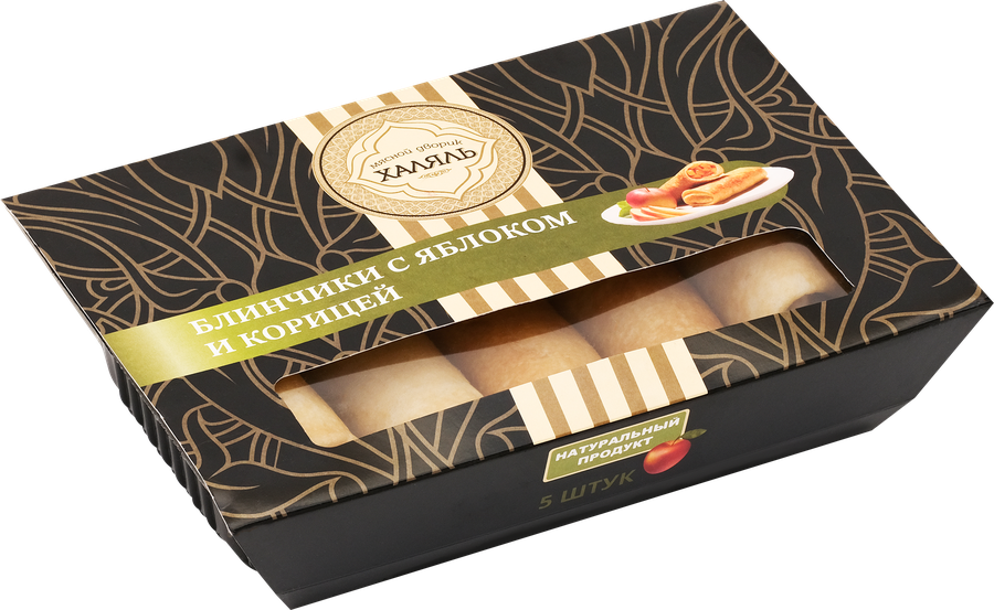 Блинчики МЯСНОЙ ДВОРИК ХЯЛЯЛЬ с яблоком и корицей, 350г, предпросмотр