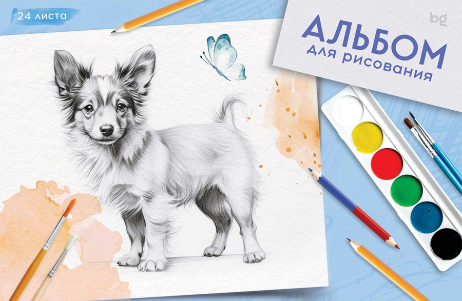 Альбом для рисования БИДЖИ Хобби, 24 листа, А4, на скрепке, превью