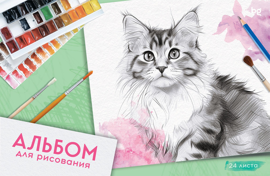 Альбом для рисования БИДЖИ Хобби, 24 листа, А4, на скрепке, предпросмотр