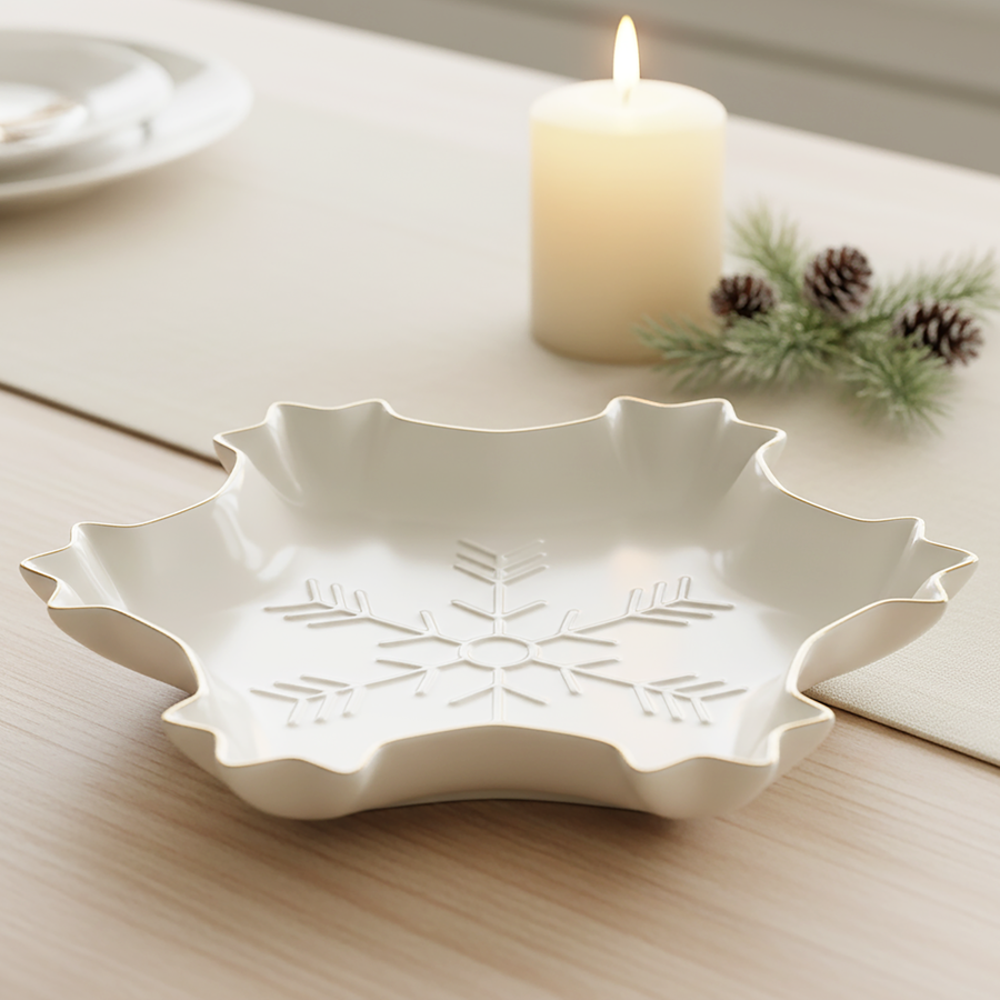 Тарелка сервировочная HOMECLUB Snowflake 19см, фарфор, Арт. OSNY-256, превью