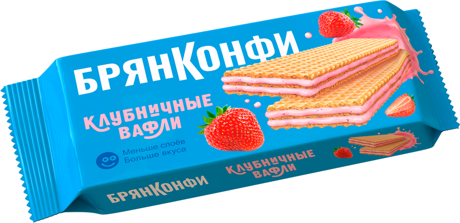 Вафли БРЯНКОНФИ Клубничные, 190г, предпросмотр