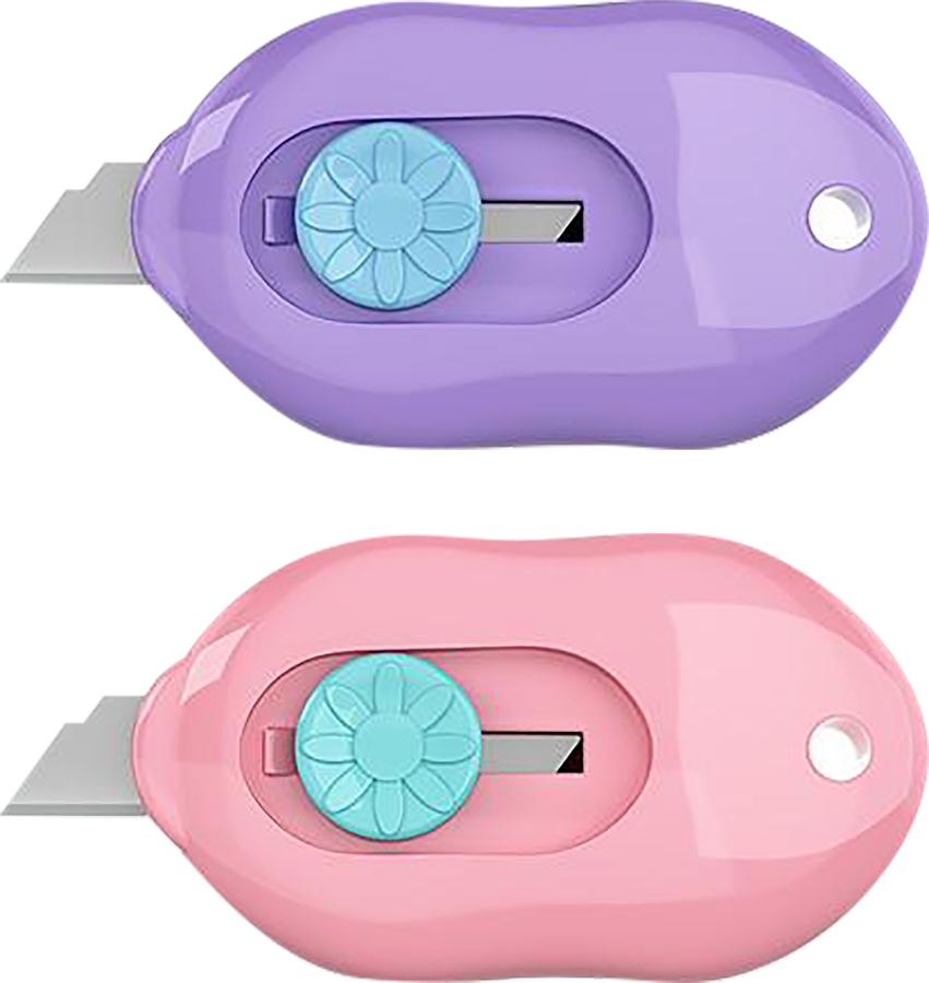 Нож канцелярский ERICHKRAUSE Cloud Mini Pastel, мини формат, в ассортименте, предпросмотр