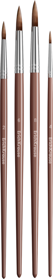 Кисти для акварели и гуаши ERICHKRAUSE Panda Hugs, пони, 4шт, превью