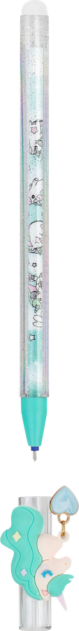 Ручка гелевая MESHU Lovely unicorn, стираемая, синий, 0,5мм, с топпером, в ассортименте, превью