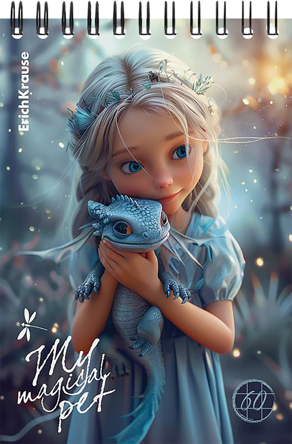 Блокнот ERICHKRAUSE Magic Pet, на спирали, А6, 60 листов, в клетку, превью