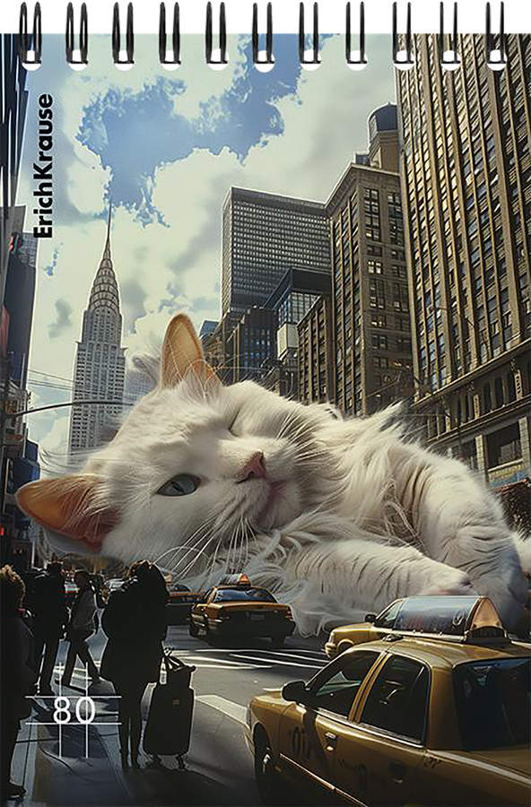 Блокнот ERICHKRAUSE Вig City Cats, на спирали, А6, 80 листов, в клетку, превью