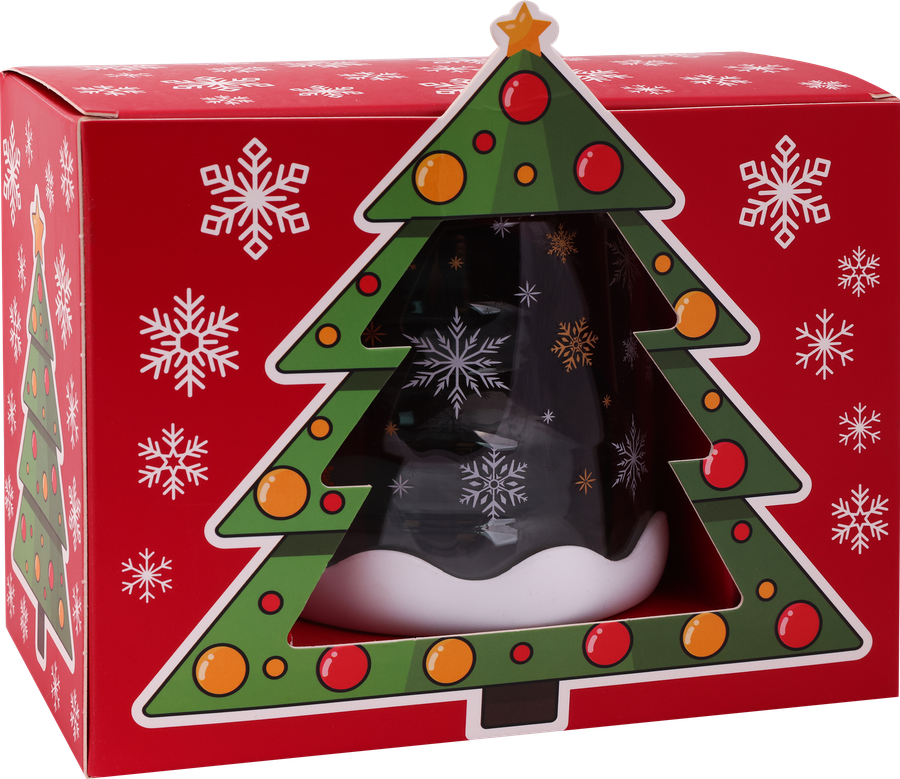 Кружка HOMECLUB Christmas Tree, с крышкой, двойное стекло, 300мл, п/у, Арт. KTDW0166-P-GJ, предпросмотр