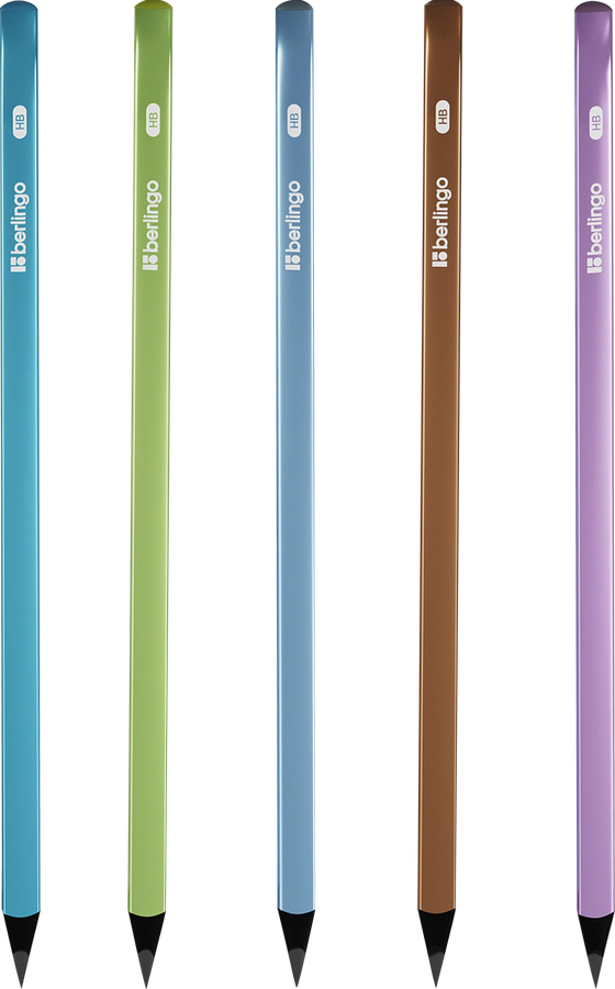 Карандаш чернографитный BERLINGO Metallic HB, черное дерево, трехгранный, заточенный, в ассортименте, превью