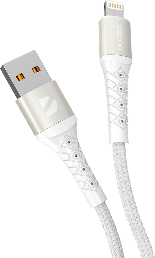 Дата-кабель DEPPA Armor&nbsp;USB&nbsp;–&nbsp;Lighting,&nbsp;1м,&nbsp;белый,&nbsp;Арт. 72519, превью