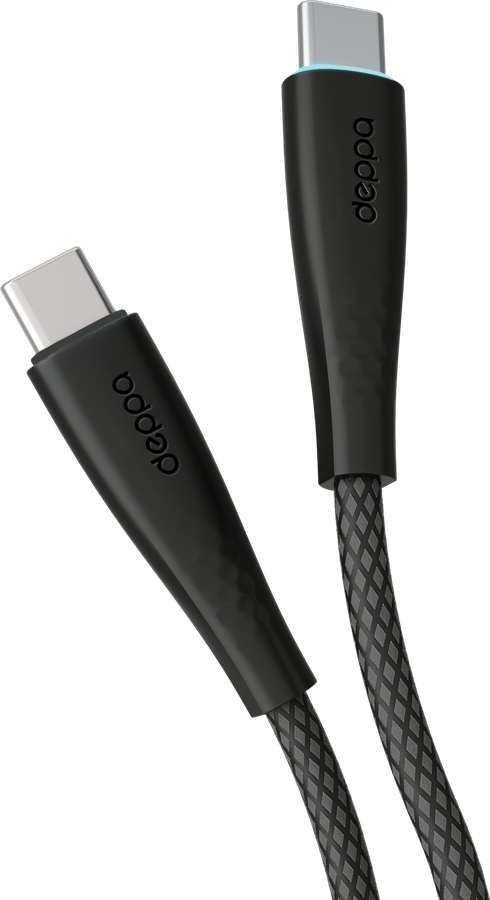 Дата-кабель DEPPA Fly USB-С – USB-С, 60Вт, 1м, черный, Арт. 72532, предпросмотр