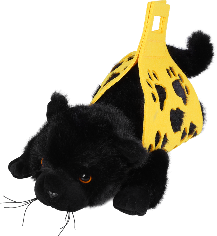 Игрушка мягкая BIGGA Котик в переноске, серый, 33см, Арт. Y2428733, предпросмотр