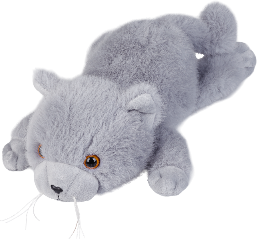Игрушка мягкая BIGGA Котик в переноске, серый, 33см, Арт. Y2428733, предпросмотр