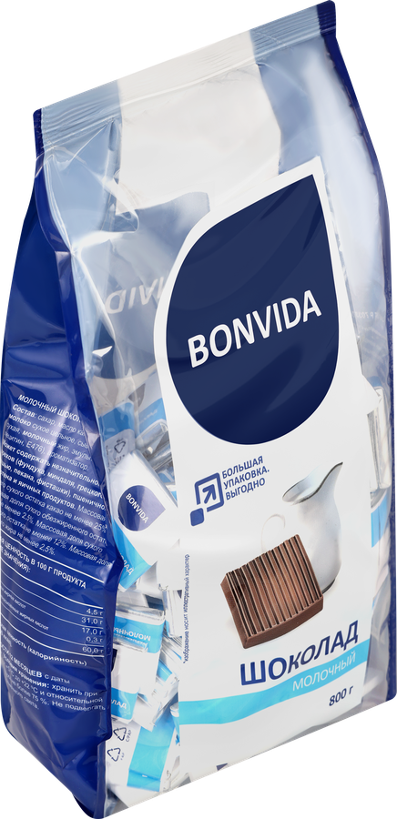 Шоколад молочный BONVIDA, 800г, превью