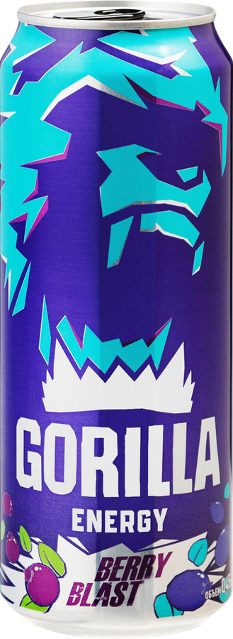 Напиток энергетический GORILLA Berry Blast тонизирующий газированный, 0.45л, превью