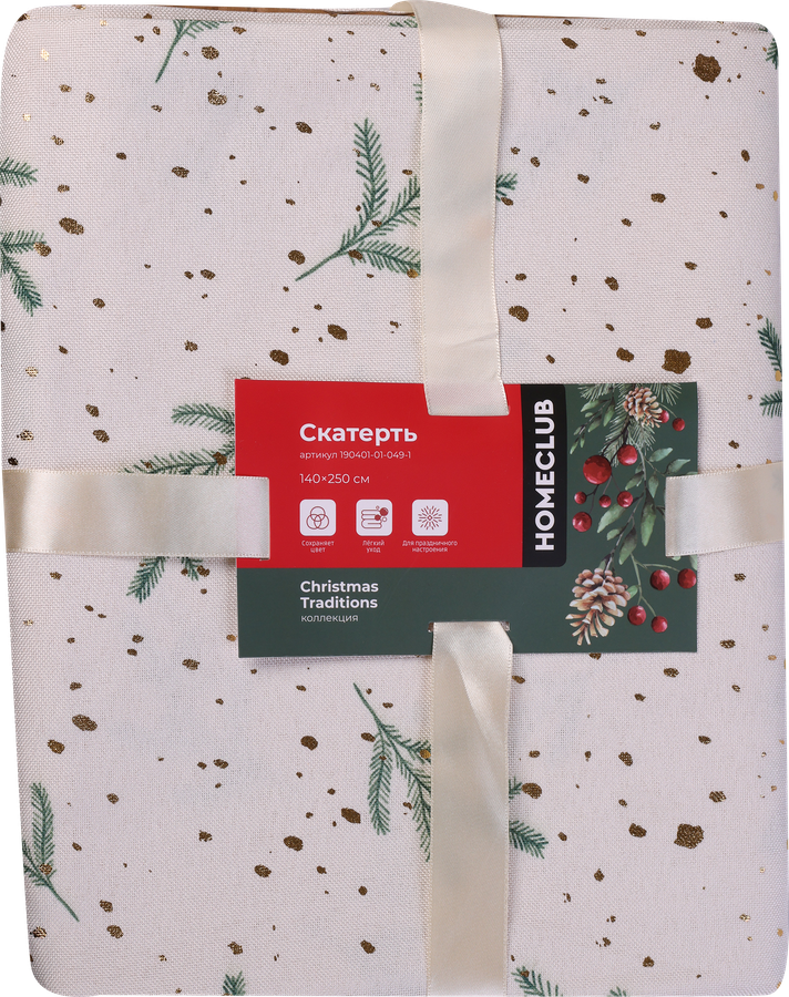 Скатерть HOMECLUB Christmas Traditions Fir 140х250см, Арт. 190401-01-049-1, предпросмотр