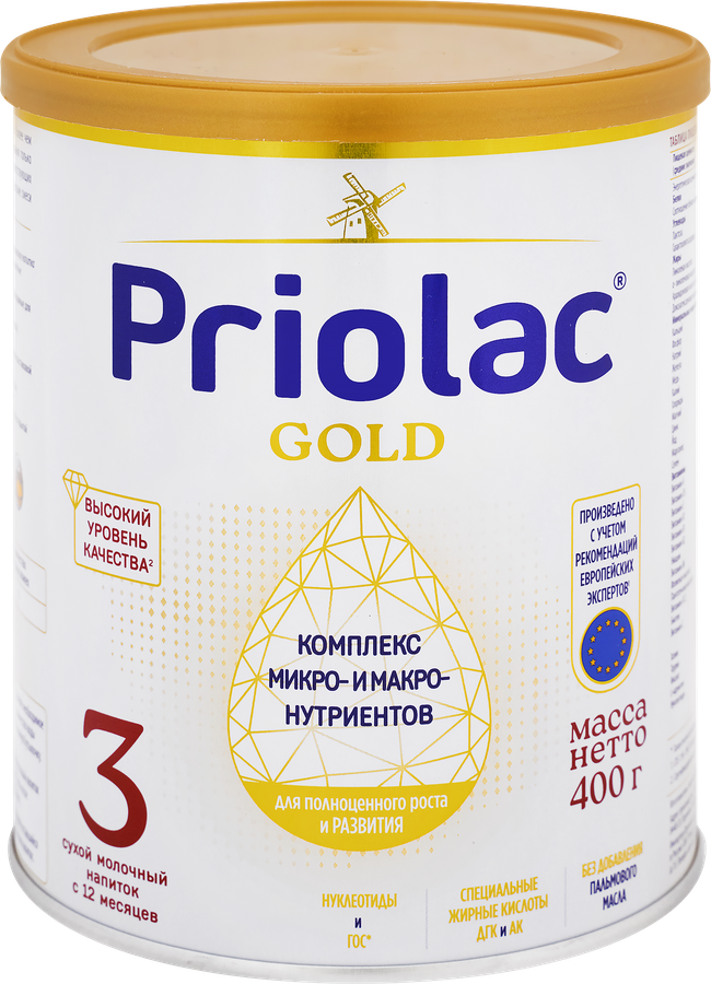 Смесь молочная PRIOLAC Gold 3, с 12 месяцев, 400г, превью