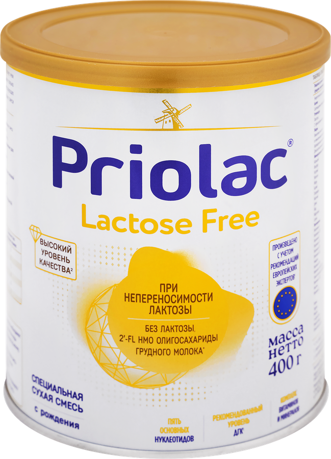 Смесь безлактозная PRIOLAC Lactose Free, при непереносимости лактозы, с рождения, 400г, предпросмотр