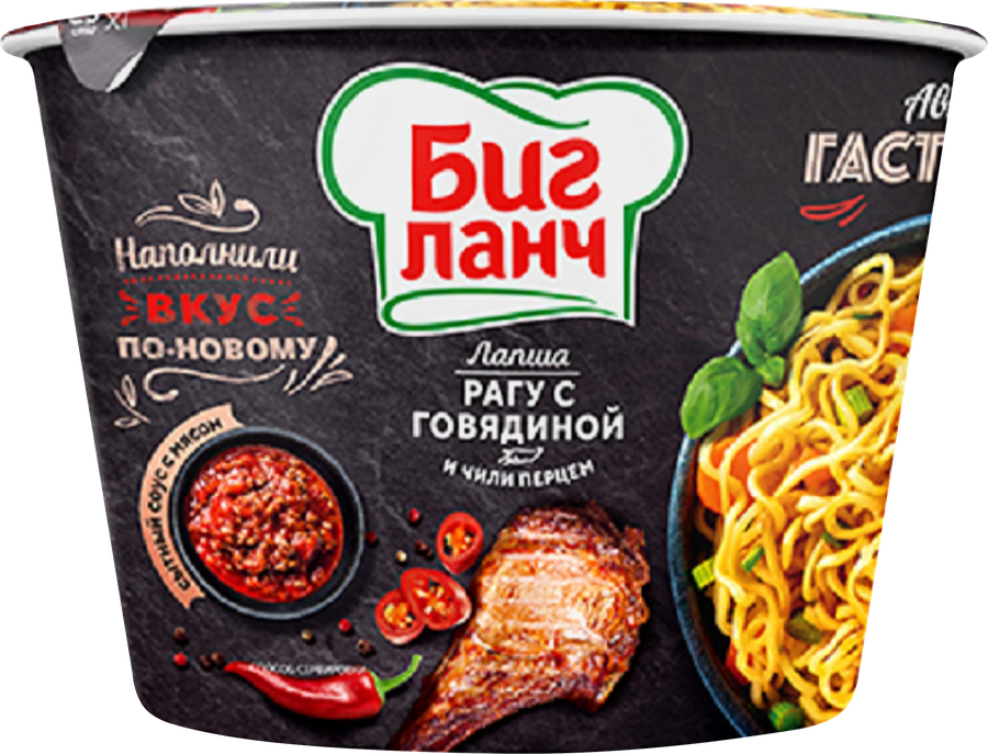 Лапша БИГ ЛАНЧ Рагу с говядиной и перцем чили, 90г, предпросмотр
