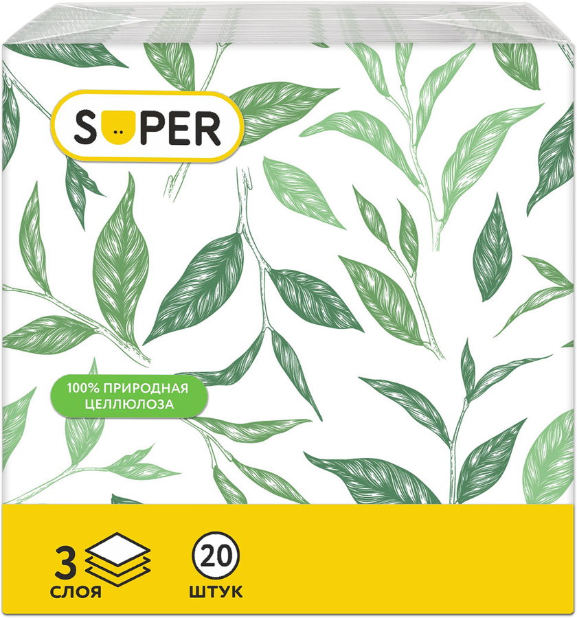 Салфетки бумажные SUPER Мечты 3-слоя, 33х33см, 20шт, предпросмотр