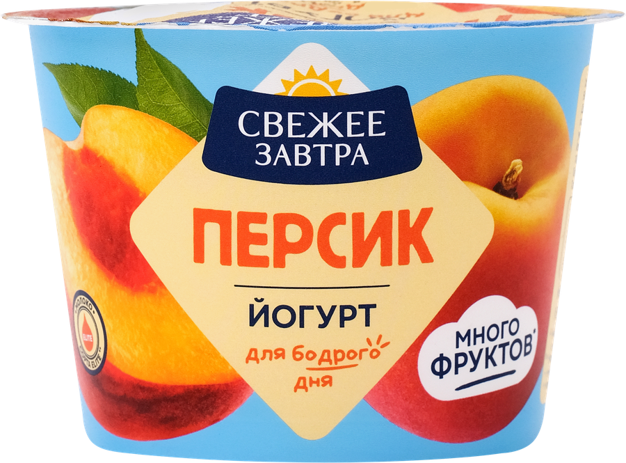 Йогурт СВЕЖЕЕ ЗАВТРА Персик 2,6%, без змж, 180г, предпросмотр