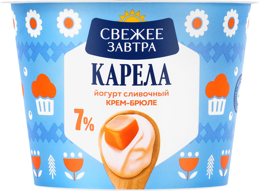 Йогурт СВЕЖЕЕ ЗАВТРА Крем-брюле 7%, без змж, 180г, превью