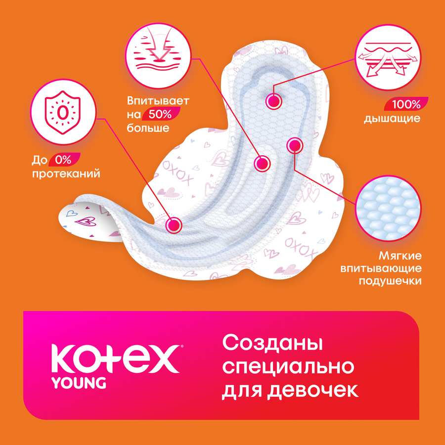 Прокладки KOTEX Young норм, 8шт, превью