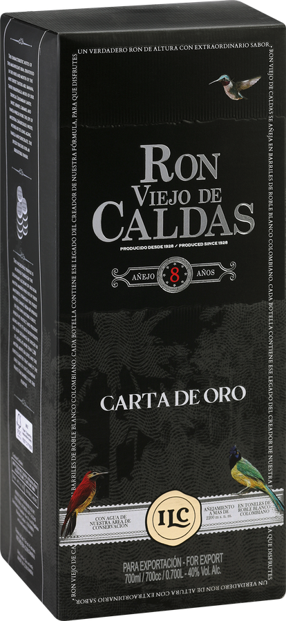 Ром VIEJO DE CALDAS Карта де Оро выдержанный 8 лет 40%, п/у, 0.7л, превью