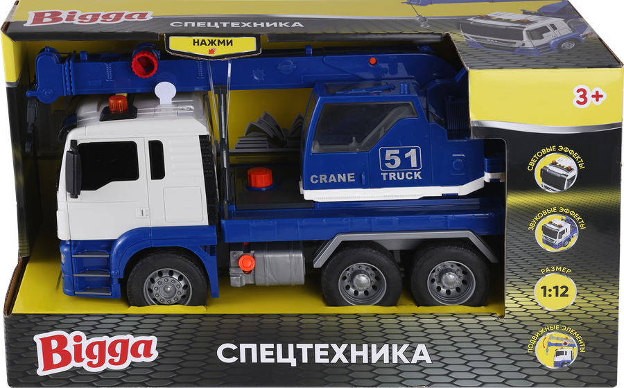 Игрушка BIGGA Автокран/Эвакуатор, со световыми и звуковыми эффектами, Арт. 666-51T/666-55T, превью