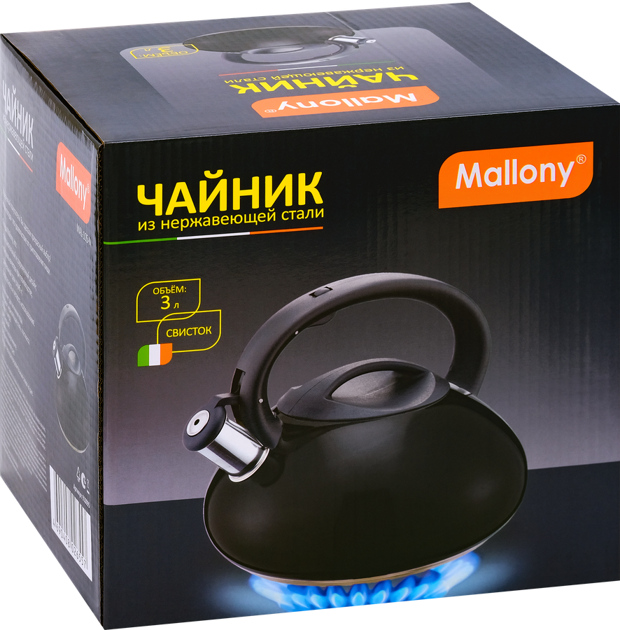 Чайник MALLONY MAL-105-N, нержавеющая сталь, 3л, Арт. 910095, предпросмотр