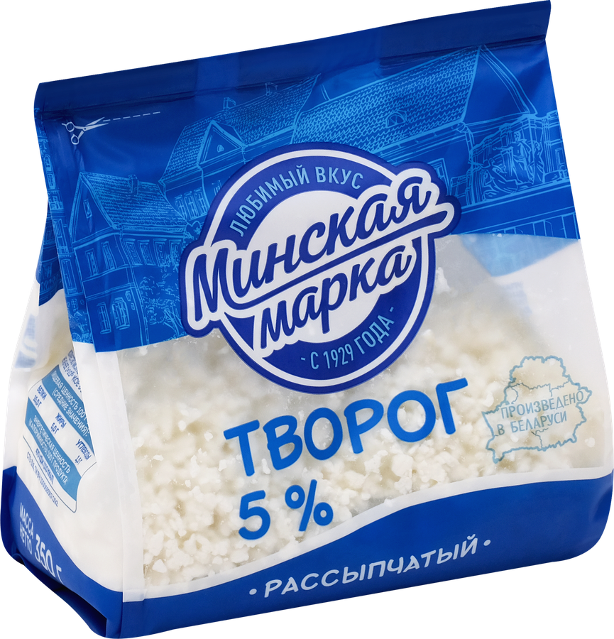Творог рассыпчатый МИНСКАЯ МАРКА 5%, без змж, 350г, предпросмотр