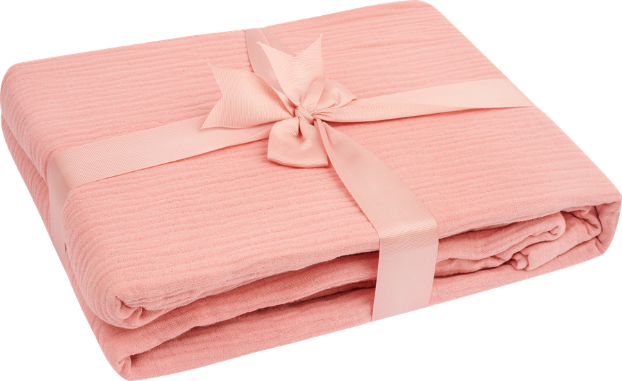 Плед HOMECLUB 180х200см, розовый, муслин тканное полотно, Арт. HCPL-182-pink, превью
