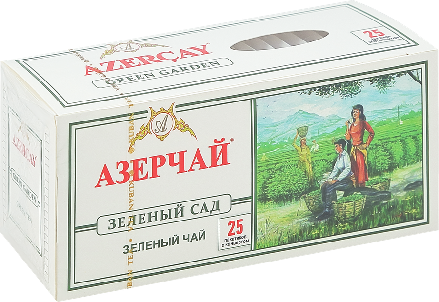 Чай зеленый АЗЕРЧАЙ Зеленый сад, 25пак, предпросмотр