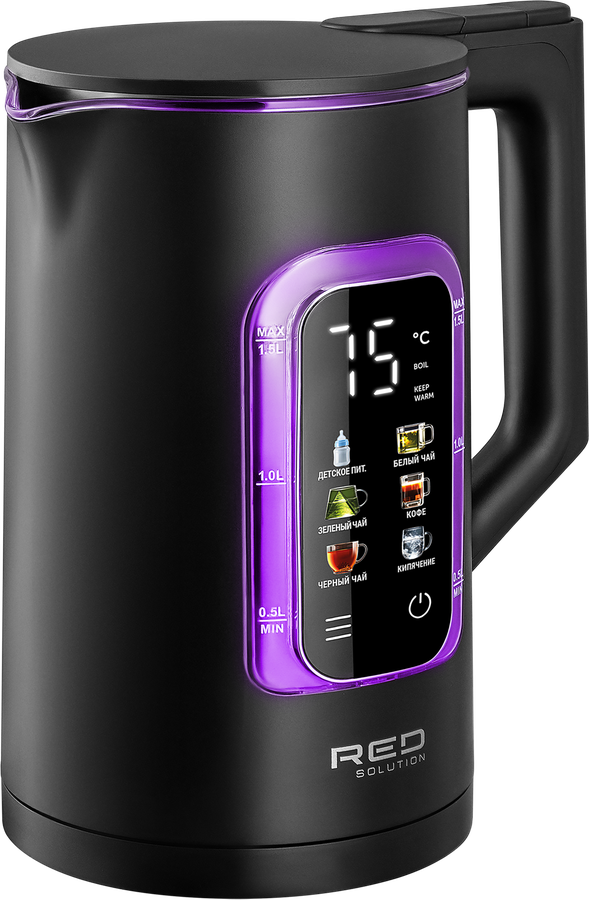 Чайник RED SOLUTION 1500Вт, 1.5л, пластик, стекло, Арт. G125D, предпросмотр
