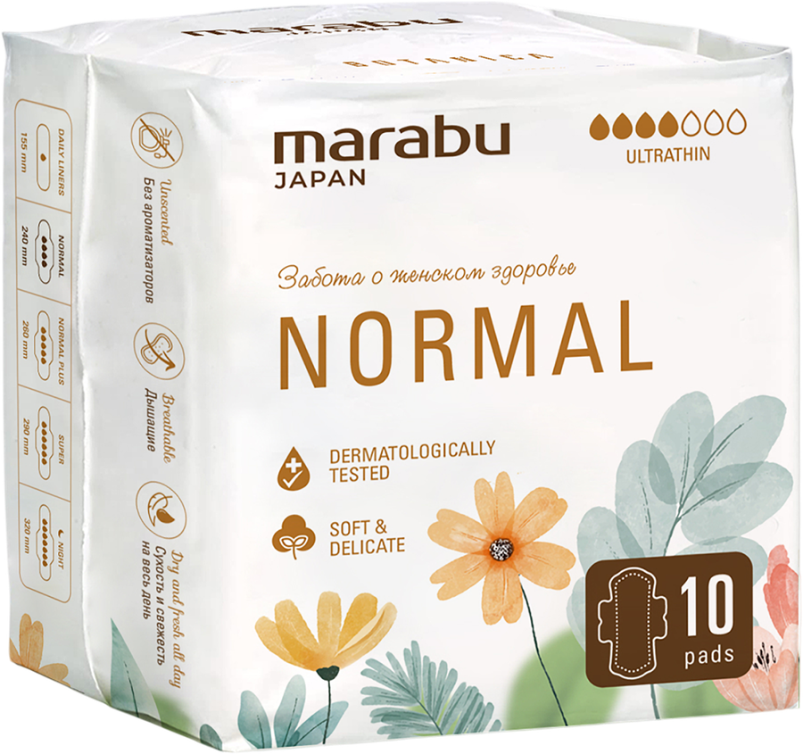 Прокладки MARABU Botanica Нормал 4 капли, 10шт, превью
