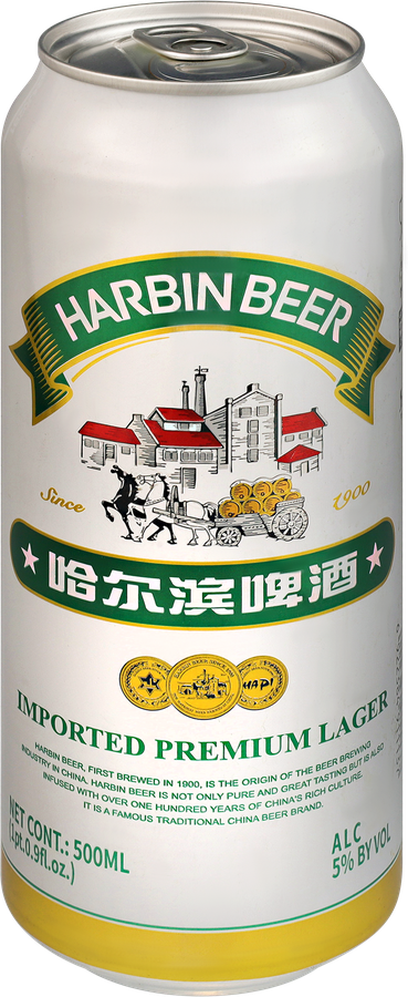 Пиво светлое HARBIN Премиум фильтрованное пастеризованное 5%, 0.5л, предпросмотр
