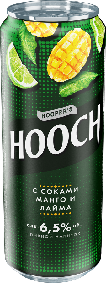 Напиток пивной HOOCH Супер с соком манго и лайма пастеризованный 6,5%, 0,45л, превью