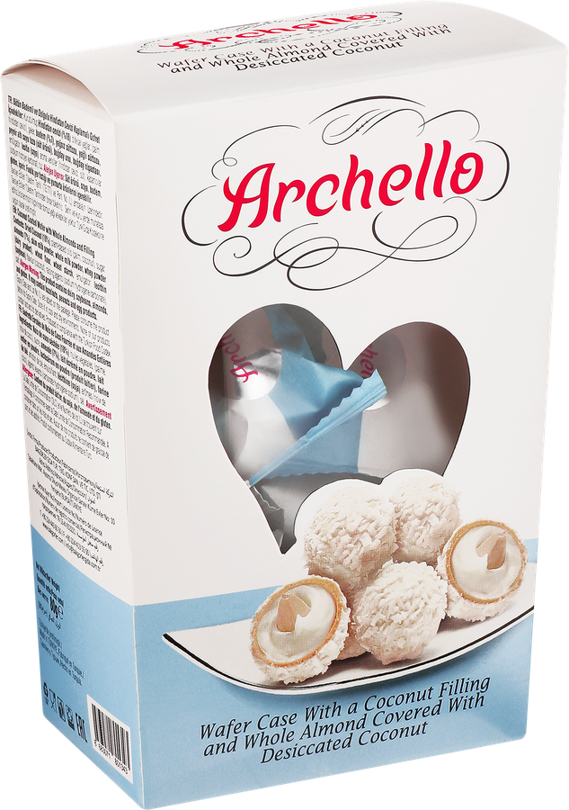 Конфеты ARCHELLO с цельным миндалем, в кокосовой обсыпке, 80г, предпросмотр