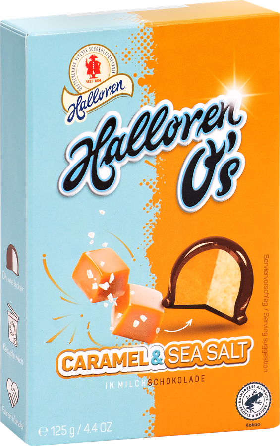 Конфеты шоколадные HALLOREN Caramel & Sea Salt, со вкусом соленой карамели, 125г, предпросмотр