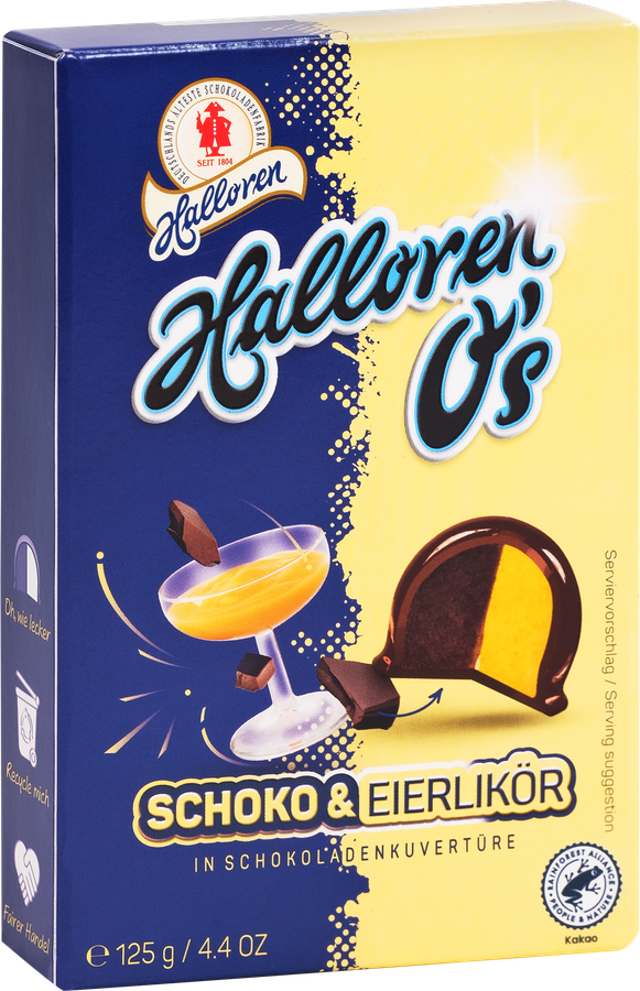 Конфеты шоколадные HALLOREN Schoko&Eierlikör с какао и яичным ликером, 125г, предпросмотр