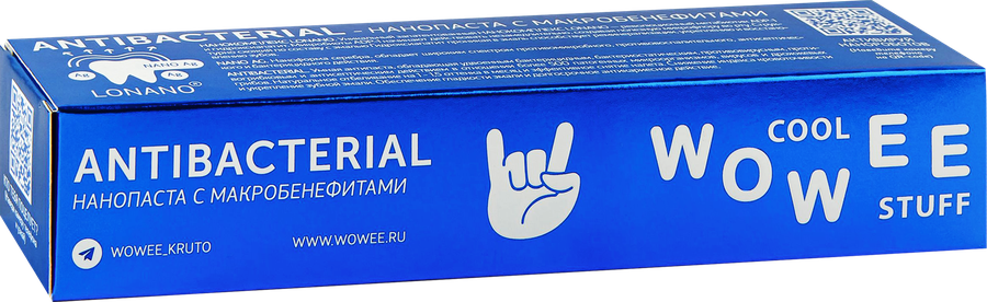 Зубная паста WOWEE Antibacterial, 60мл, предпросмотр