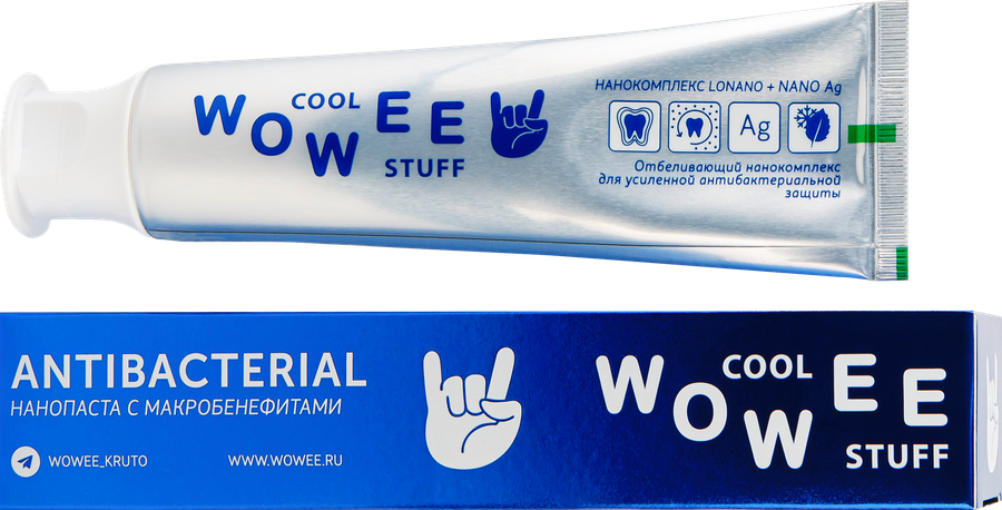 Зубная паста WOWEE Antibacterial, 60мл, предпросмотр