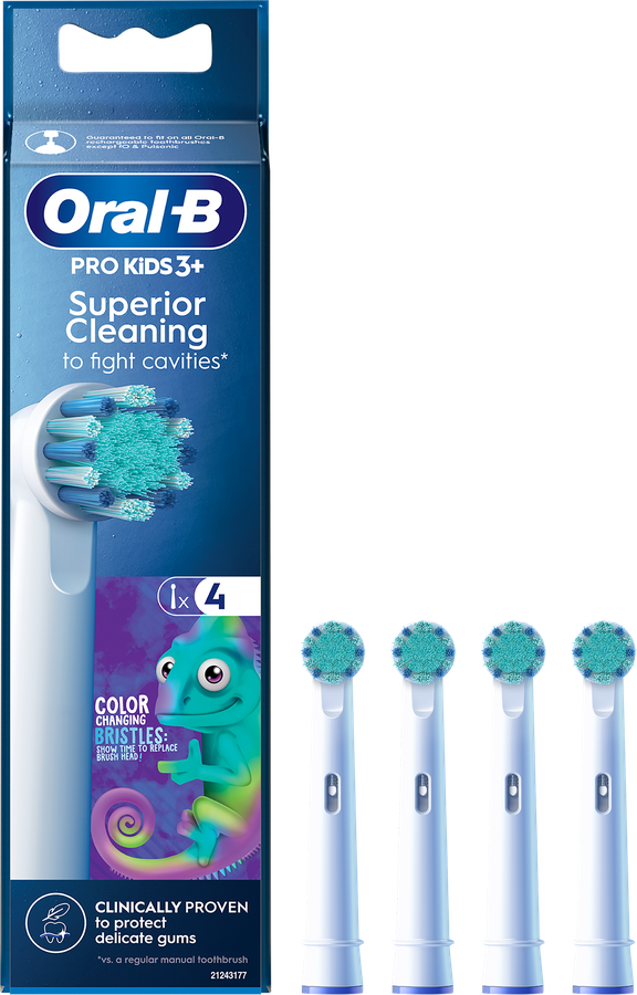 Насадки сменные для электрической зубной щетки детские ORAL-B PRO Kids Chameleon, 4шт, предпросмотр