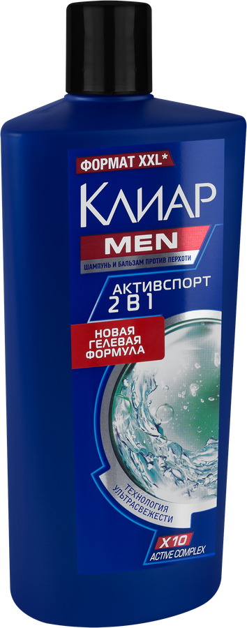 Шампунь-бальзам-ополаскиватель мужской КЛИАР MEN Активспорт, против перхоти 2в1, 650мл, превью